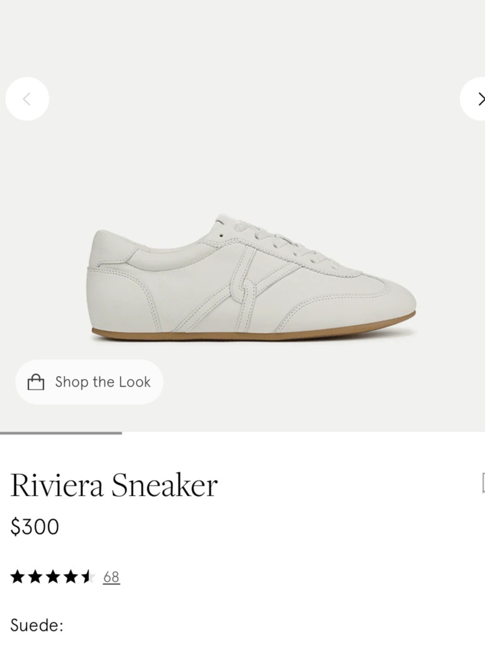 Veronica Beard Riviera Leather Sneaker - Coconut
